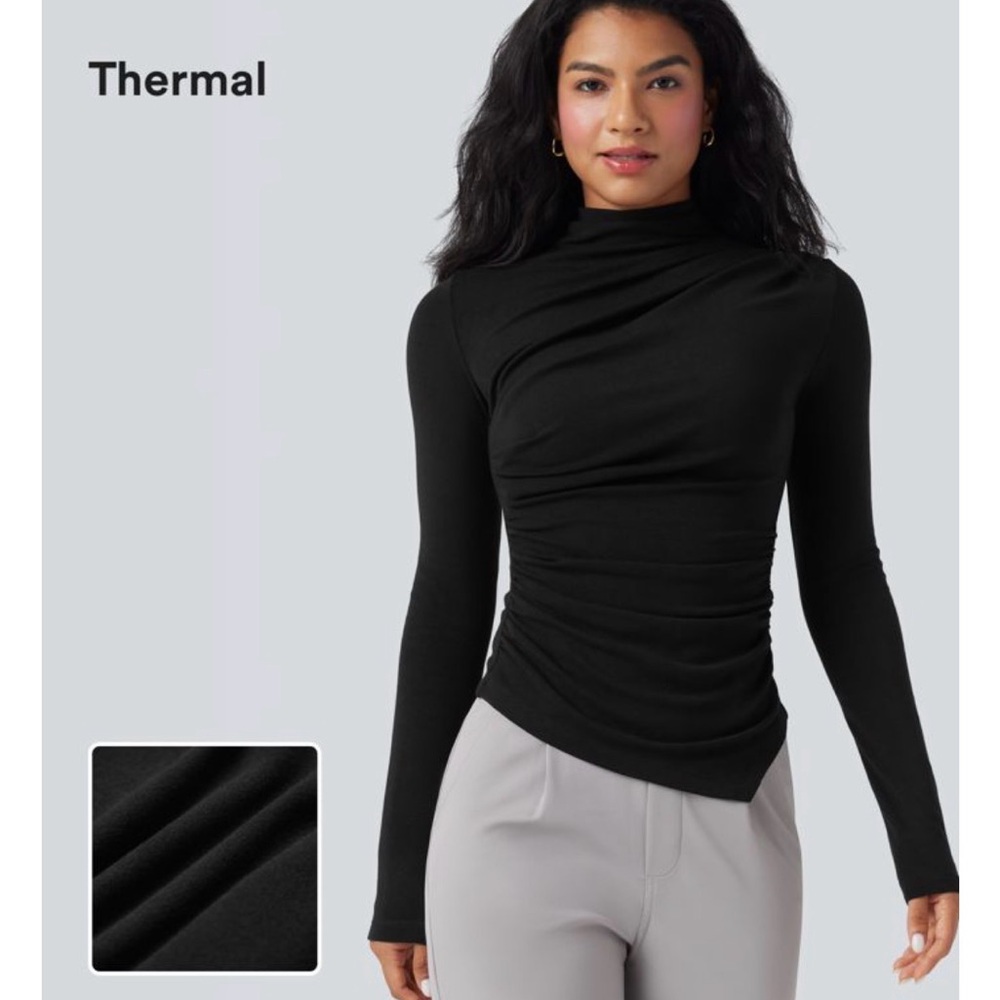 HALARA Mock Neck Long Sleeved Top